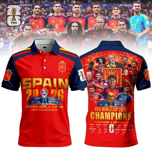 Premium Spain World Cup Champions 2026 Polo V8