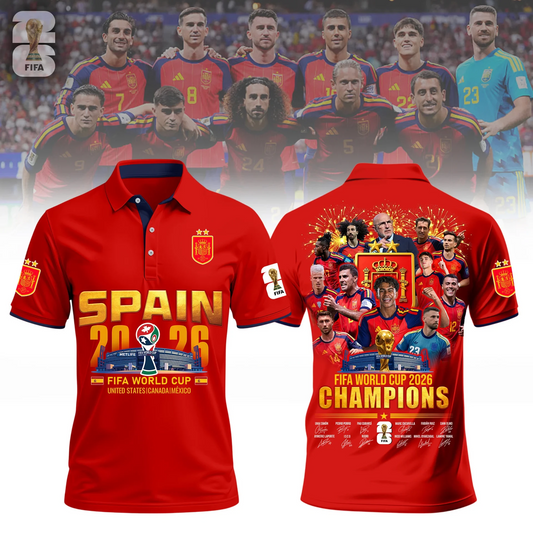 Premium Spain World Cup Champions 2026 Polo V9