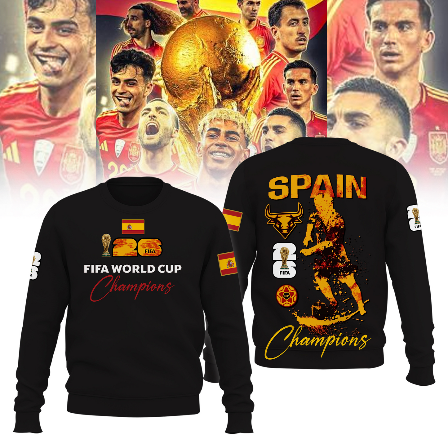 Premium Spain World Cup Champions 2026 Sweater V6