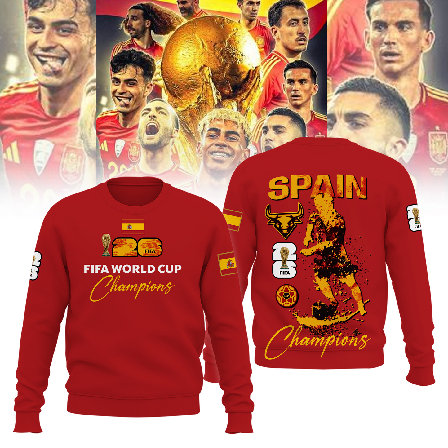 Premium Spain World Cup Champions 2026 Sweater V7