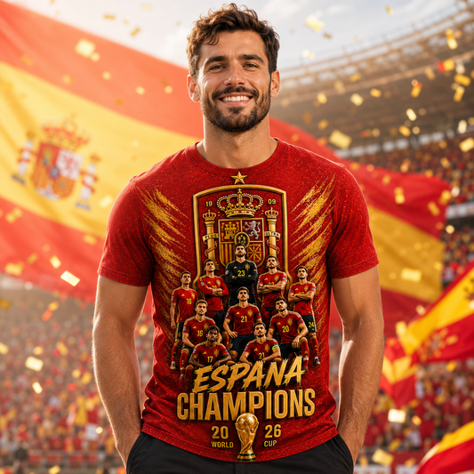 Premium Spain World Cup Champions 2026 T-shirt V39
