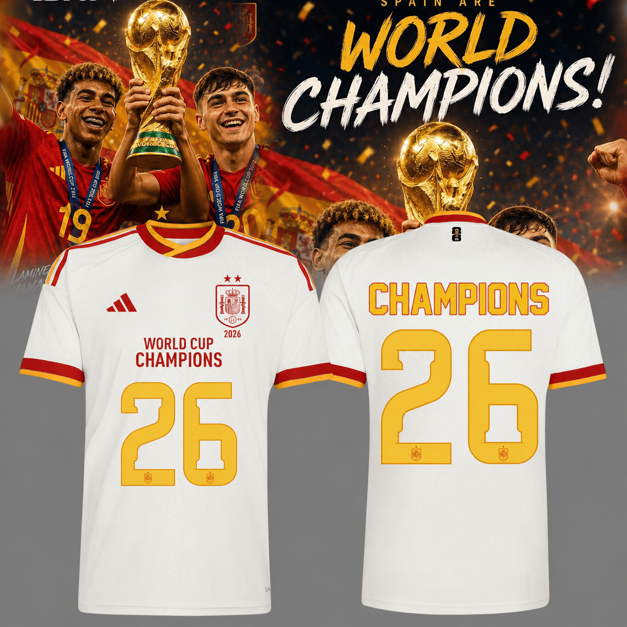 Premium Spain World Cup Champions 2026 T-shirt V44
