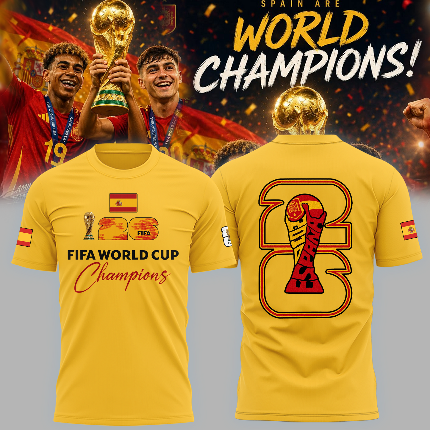 Premium Spain World Cup Champions 2026 T-shirt V5