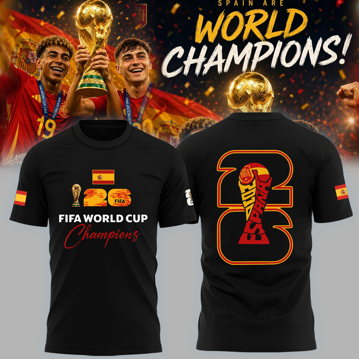 Premium Spain World Cup Champions 2026 T-shirt V6