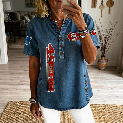 SAN x NFL Women’???s Denim Casual Tops DATND LBN 190526