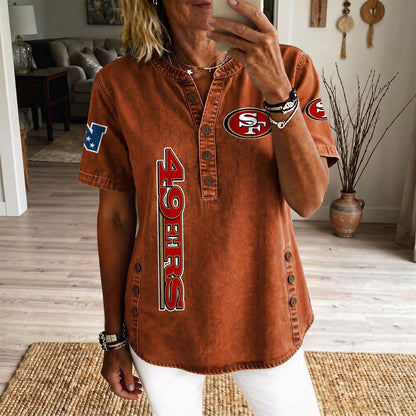 SAN x NFL Women’???s Denim Casual Tops DATND LBN 190526