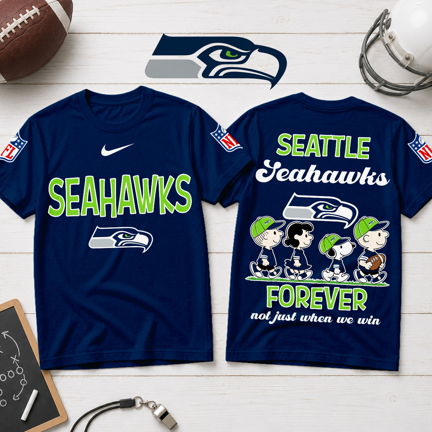 SEA x NFL Forever – Peanuts Football Fan 3D Shirt 2007