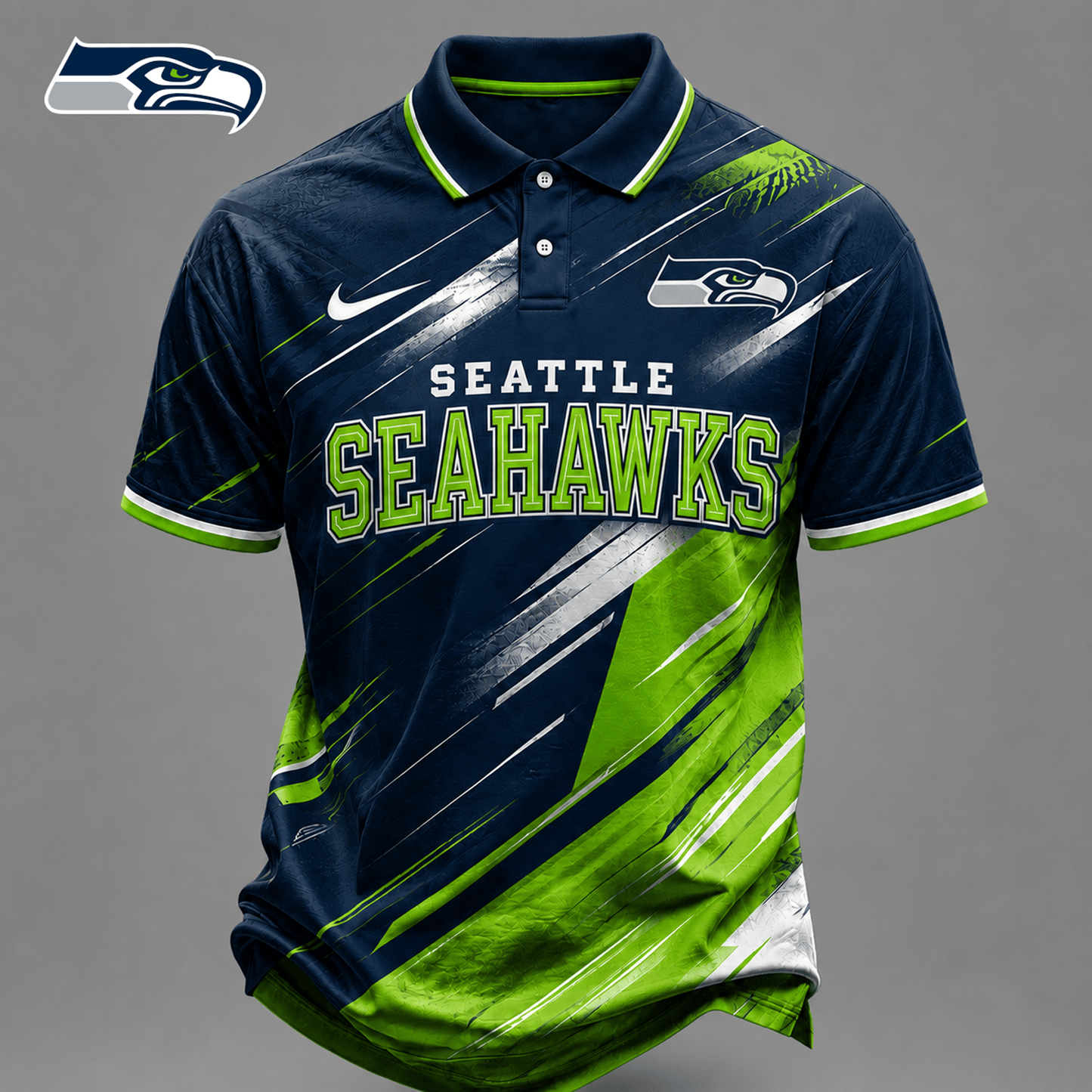 SEA x NFL Premium Bold Stripe Polo Shirt