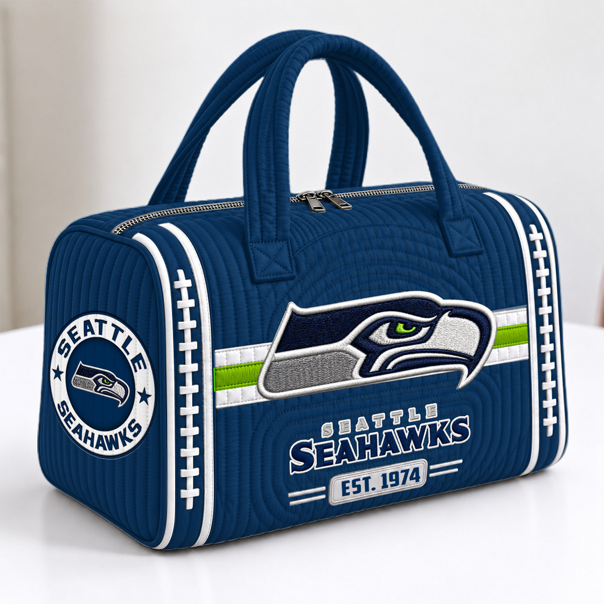 SEA x NFL Quilted Luggage Travel Bag