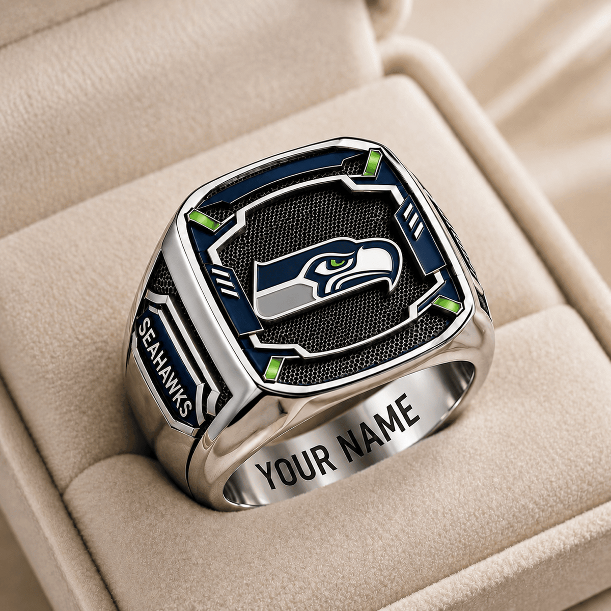 SEA x NFL Special Ring Custom Any Name Gift For Fan Love