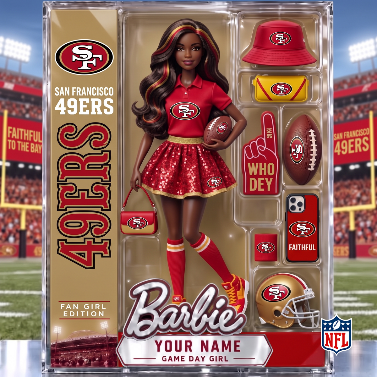 SF x NFL Barbie Limited Acrylic Block Plaque