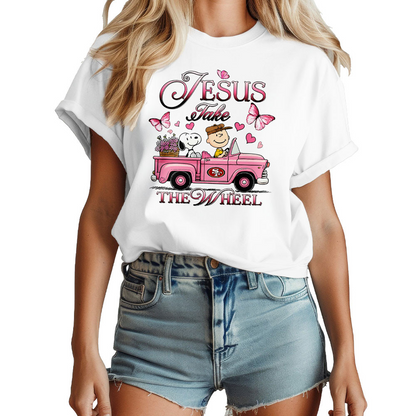 SF x NFL Jesus Take The Wheel God Is Good 3D Shirt