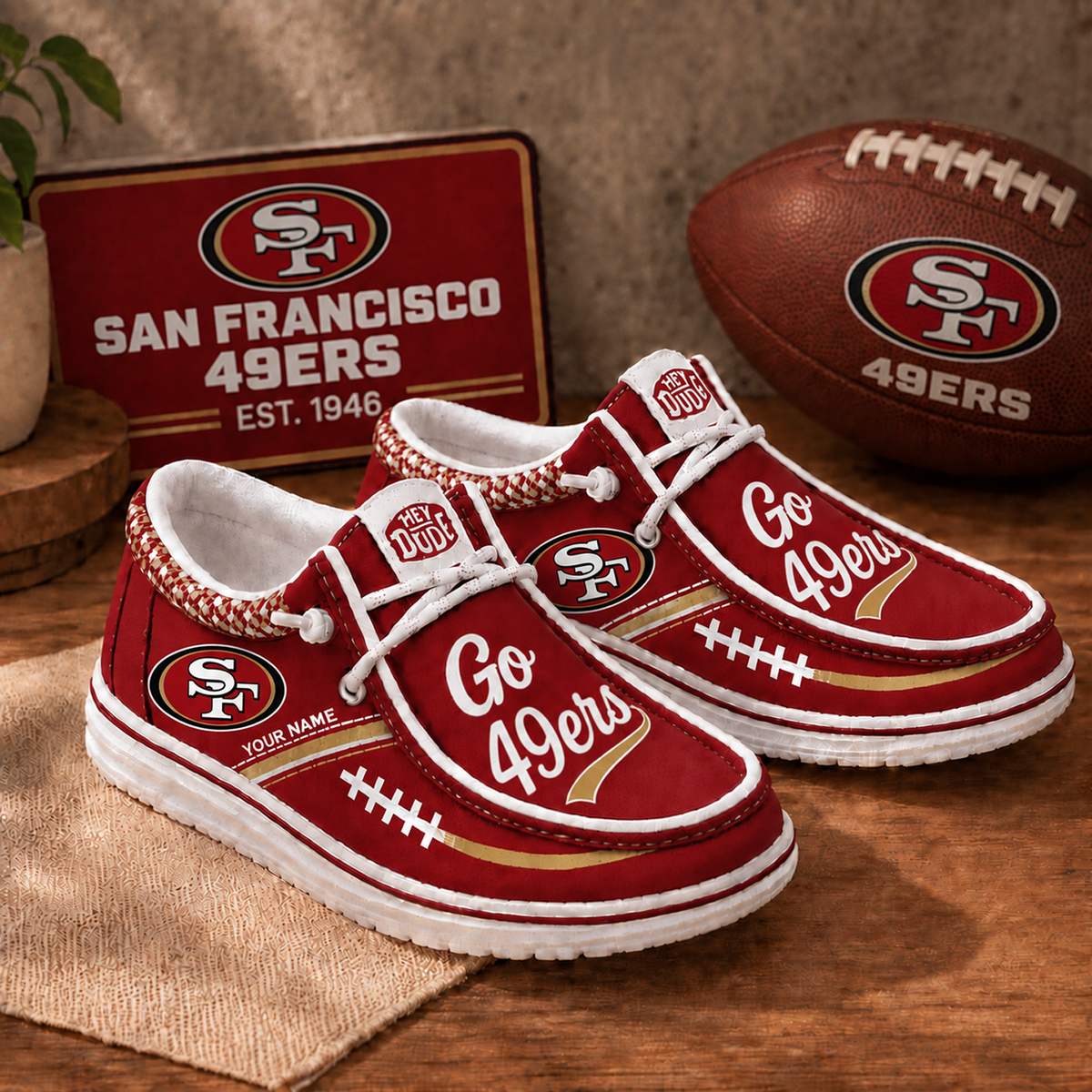 SF x NFL Personalized New Style Hey Dude Shoes