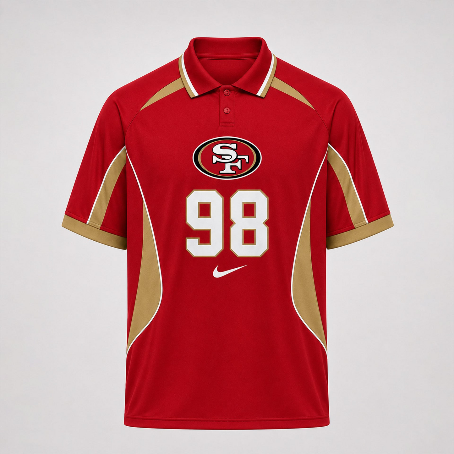 SF49 Premium NFL Custom Number Sports Style Polo Shirt