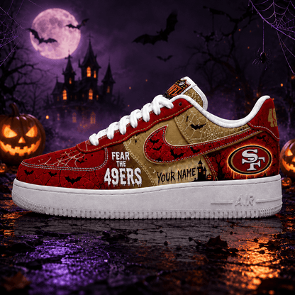 SF49 x Premium NFL Fear The Team Halloween AF1 Sneakers