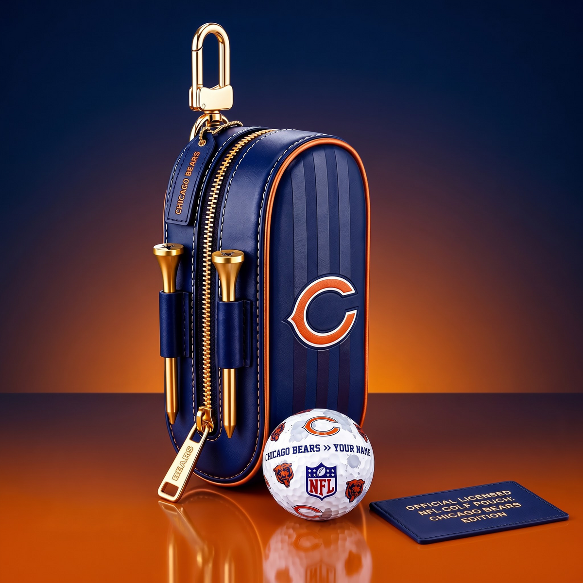 SIGNATURE NFL X CB DELUXE LEATHER  GOLF POUCH FOR TOURNAMENT
