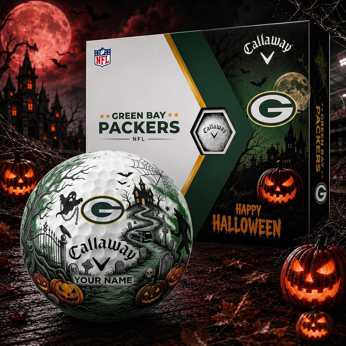 SIGNATURE NFL X GB PERSONALIZED HALLOWEEN HAUNTED GOLF BALL – LIMITED EDITION