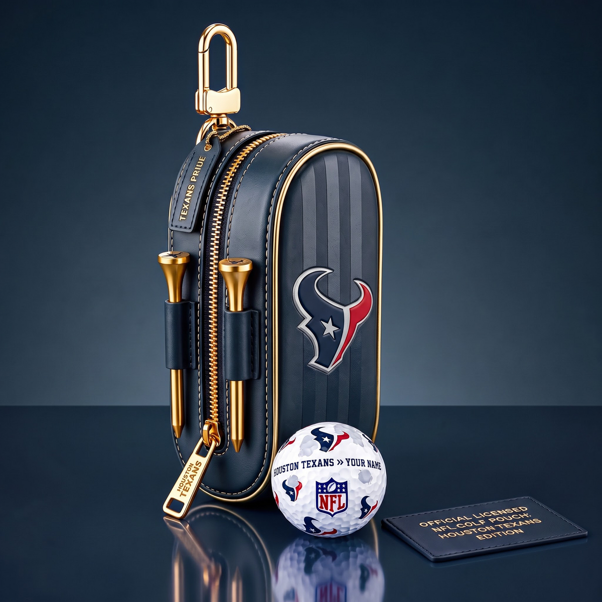 SIGNATURE NFL X HT DELUXE LEATHER  GOLF POUCH FOR TOURNAMENT