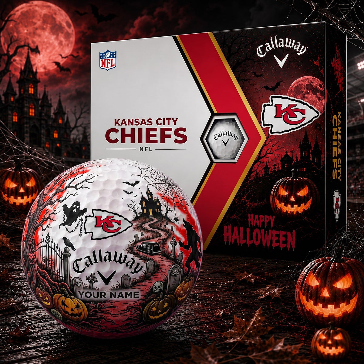 SIGNATURE NFL X KC PERSONALIZED HALLOWEEN HAUNTED GOLF BALL – LIMITED EDITION