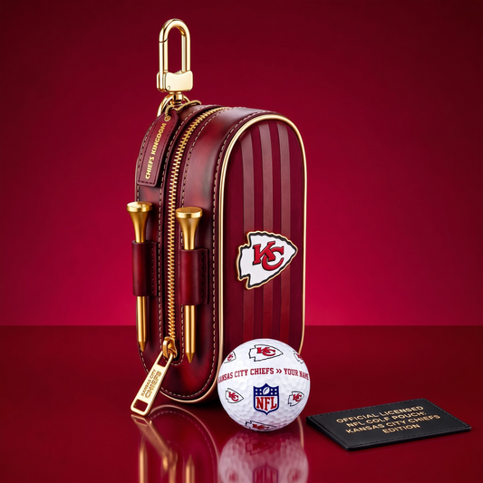 SIGNATURE NFL X KCC DELUXE LEATHER  GOLF POUCH FOR TOURNAMENT