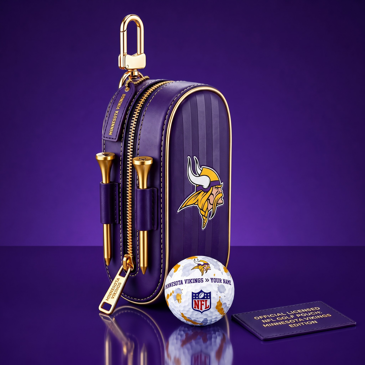 SIGNATURE NFL X MV DELUXE LEATHER  GOLF POUCH FOR TOURNAMENT