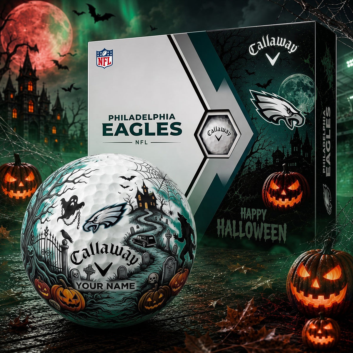 SIGNATURE NFL X PHI PERSONALIZED HALLOWEEN HAUNTED GOLF BALL – LIMITED EDITION