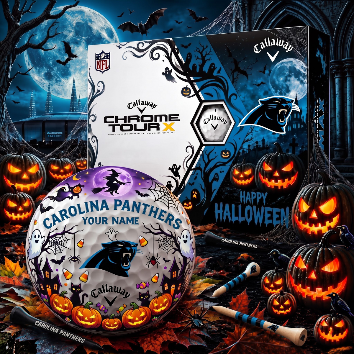SIGNATURE NFL X CAR PERSONALIZED HALLOWEEN HAUNTED GOLF BALL – LIMITED EDITION