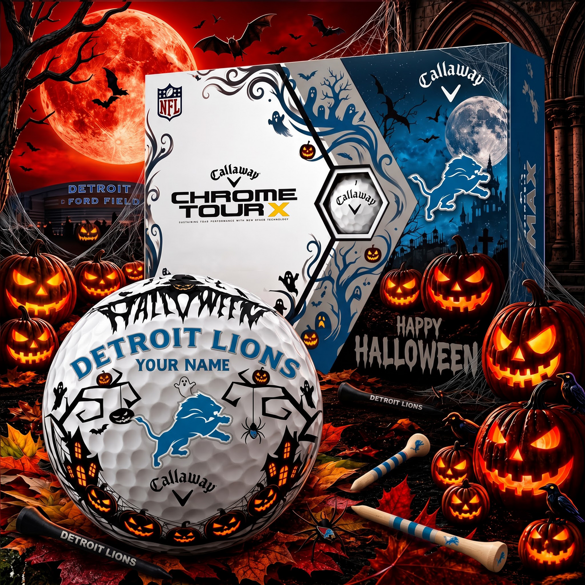 SIGNATURE NFL X DET PERSONALIZED HALLOWEEN HAUNTED GOLF BALL – LIMITED EDITION