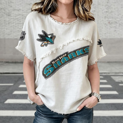 SJS x NHL Women’???s Vintage O-Neck 2905 DatND DVT