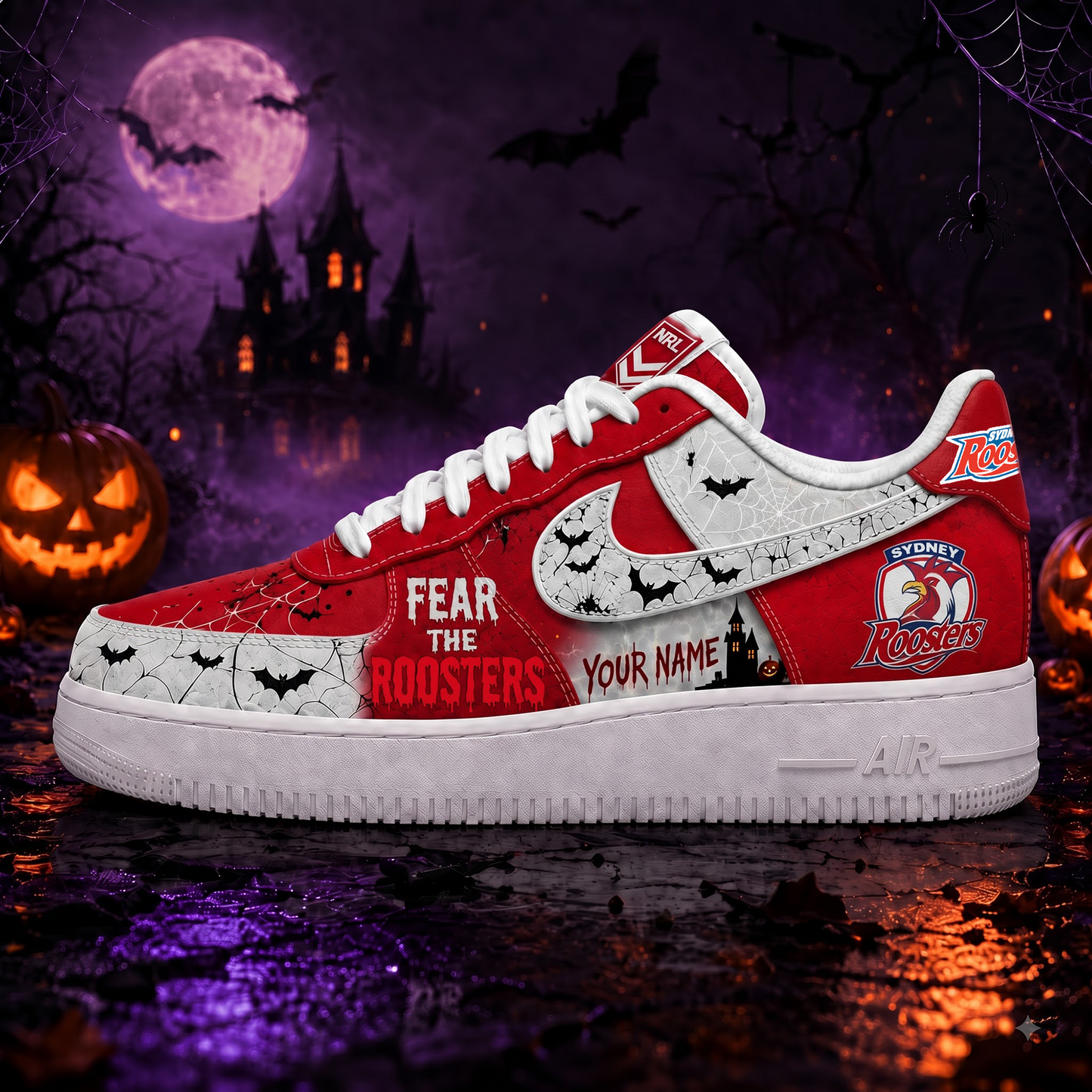 SR Premium NRL Fear The Team Halloween AF1 Sneakers