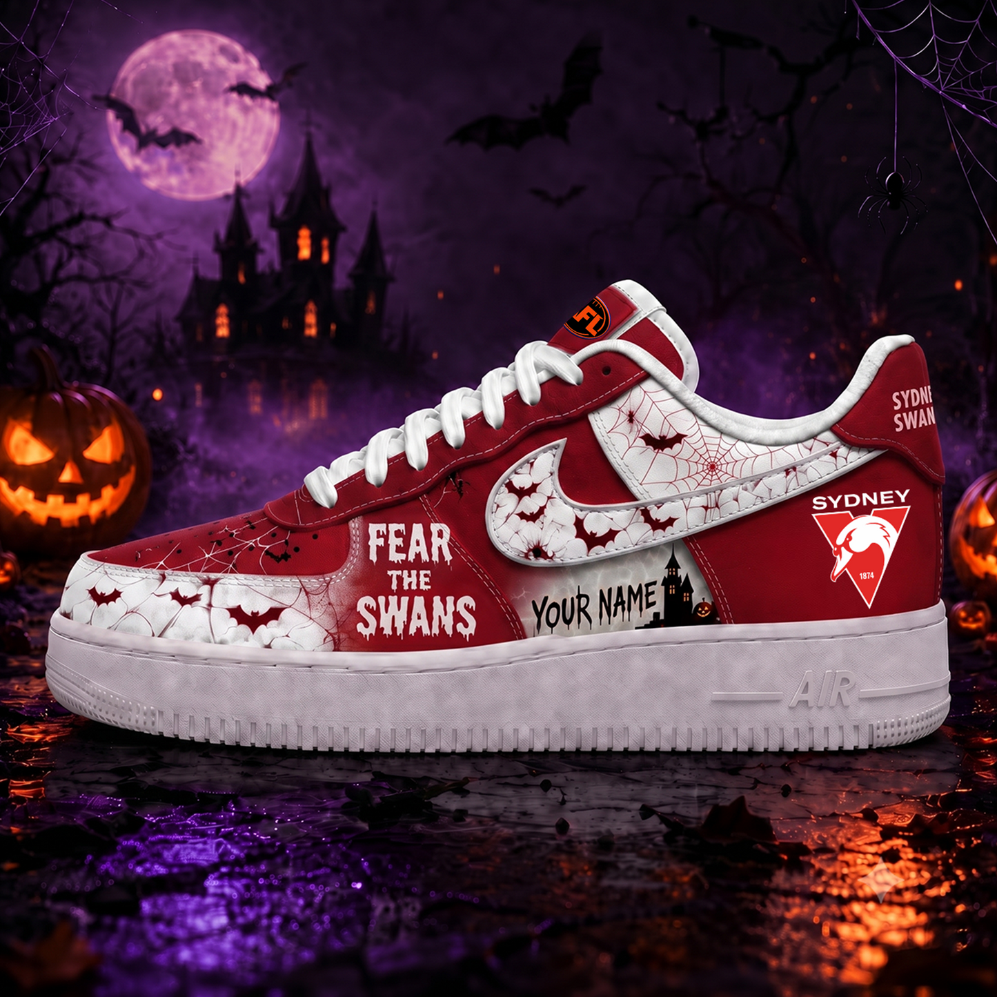 SS Premium AFL Fear The Team Halloween AF1 Sneakers