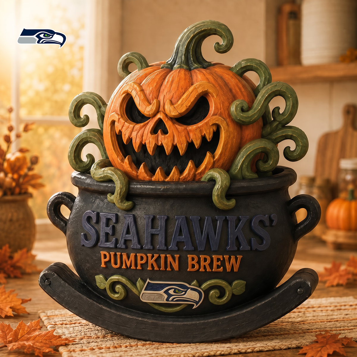 SS Premium Pumpkin Brew Wooden Block Custom Shape 3 Layers