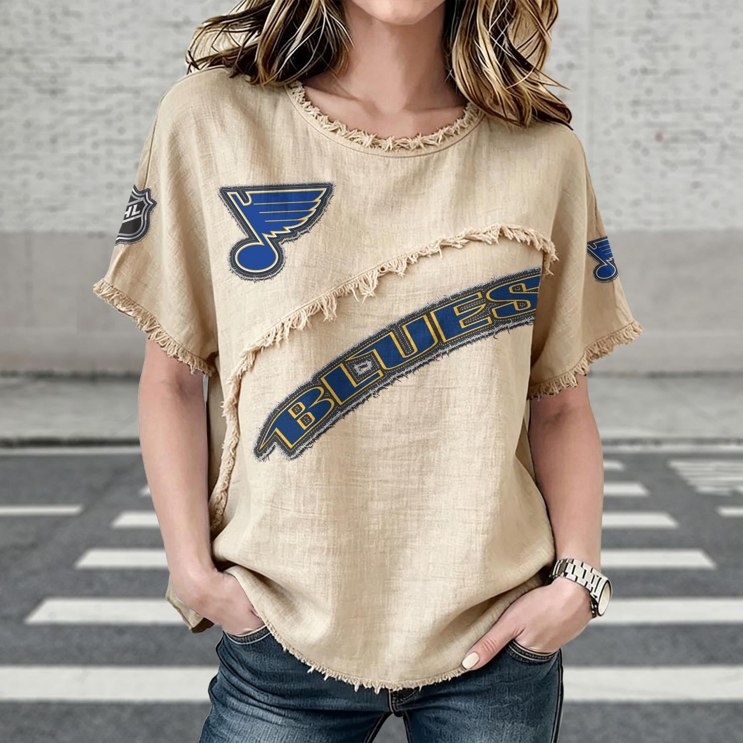 STL x NHL Women’???s Vintage O-Neck 2905 DatND DVT