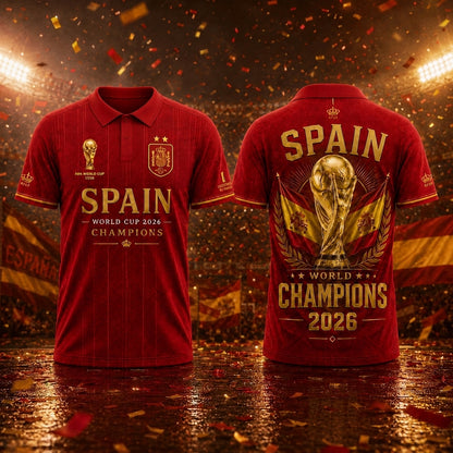 Spain National Football Team 2026 World Cup Champions V13 Shirt