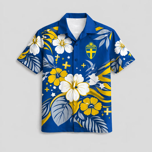 Sweden World Cup 2026 Floral Hawaiian Shirt PVT02 DATND LBN 90526