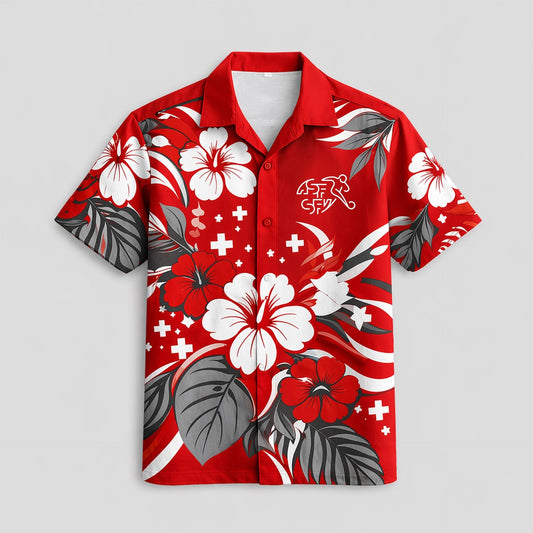 Switzerland World Cup 2026 Floral Hawaiian Shirt PVT02 DATND LBN 90526