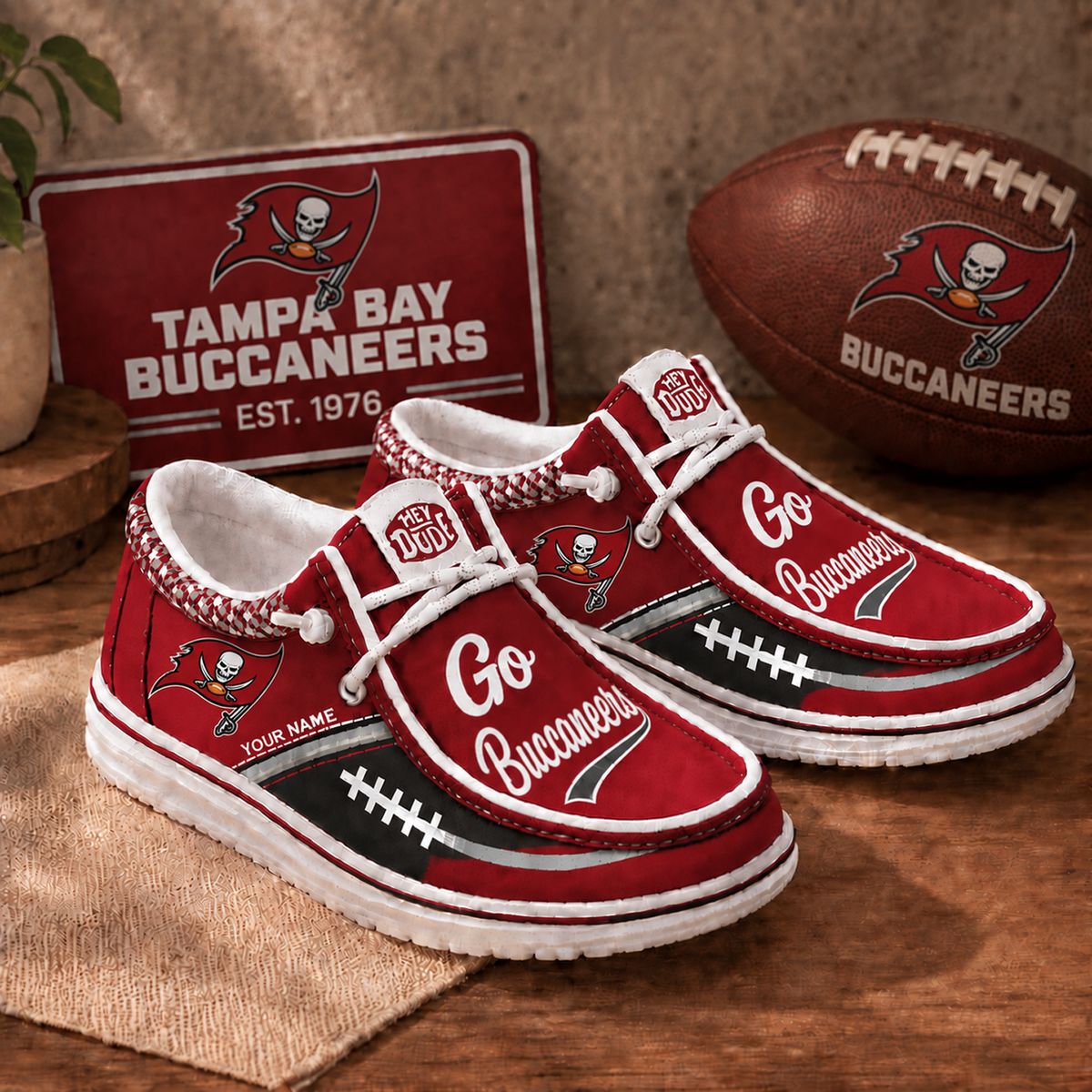 TB x NFL Personalized New Style Hey Dude Shoes