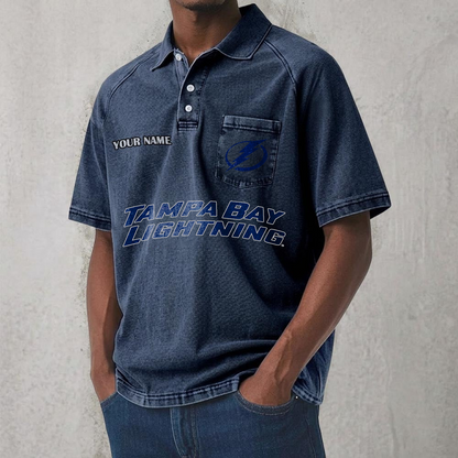 TBL x NHL Men's Distressed Turn-Down Collar Polo DATND TANTD 250526