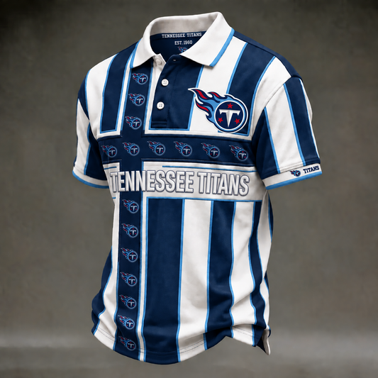 TEN X NFL Legacy Stripe Embroidered Polo Shirt