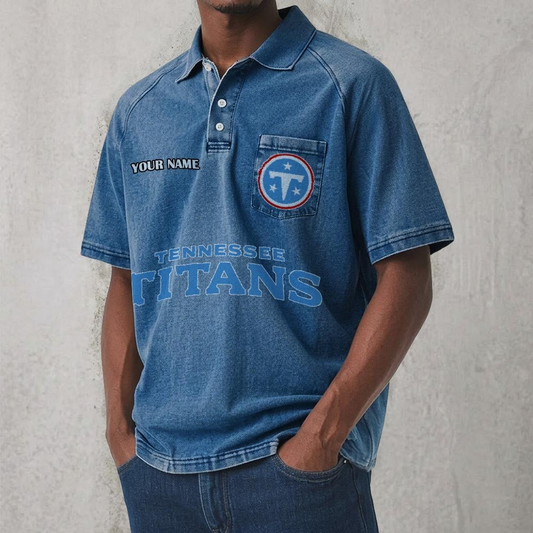 TEN x NFL Men's Distressed Turn-Down Collar Polo DATND TANTD 250526