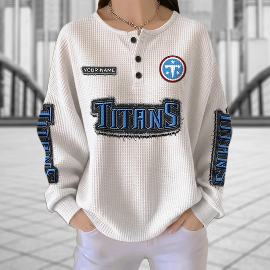TEN x NFL Personalized Waffle Knit Henley Sweatshirt 2005 DatND DVT