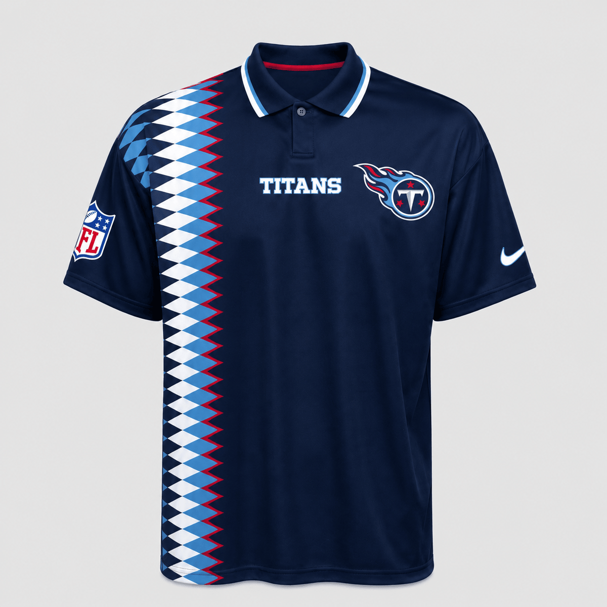 TT Premium NFL Men’s Sporty Zigzag Stripe Polo Shirt