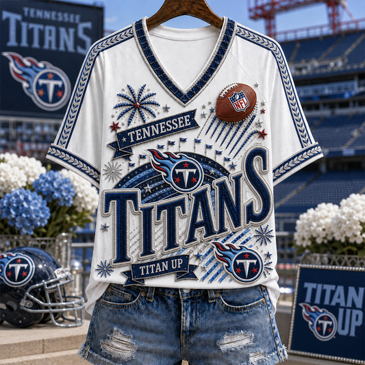 TT_Denver Broncos NFL WOMAN V-NECK SHIRT FOR FAN 210726