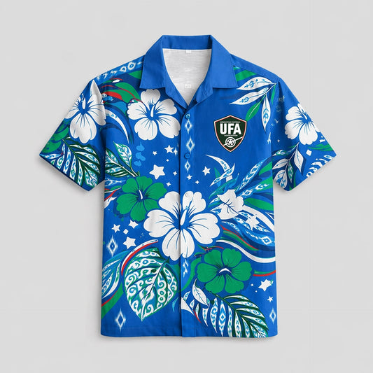 Uzbekistan World Cup 2026 Floral Hawaiian Shirt PVT02 DATND LBN 90526
