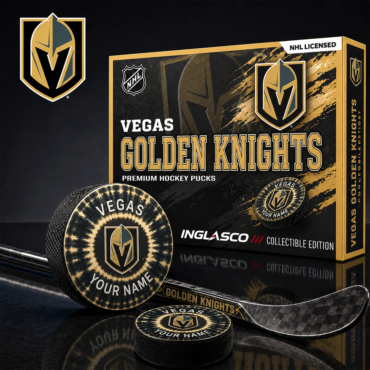VGK_NHL Premium Hockey Pucks