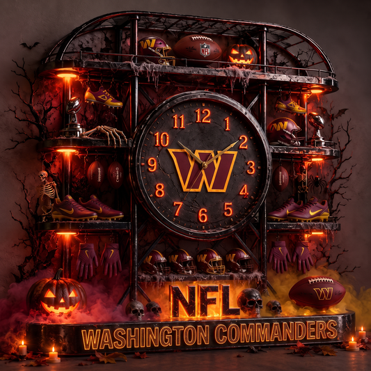WAS X NFL Haunted Legacy Wall Clock – Halloween Limited Edition