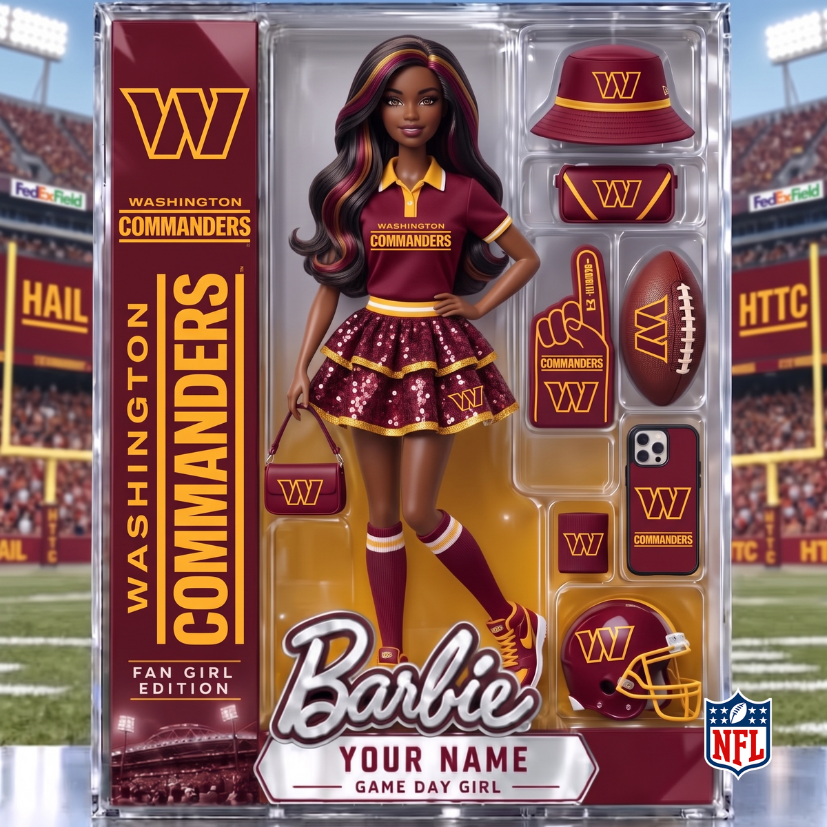 WAS x NFL Barbie Limited Acrylic Block Plaque