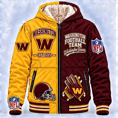 WAS x NFL Hooded Varsity Bomber Jacket