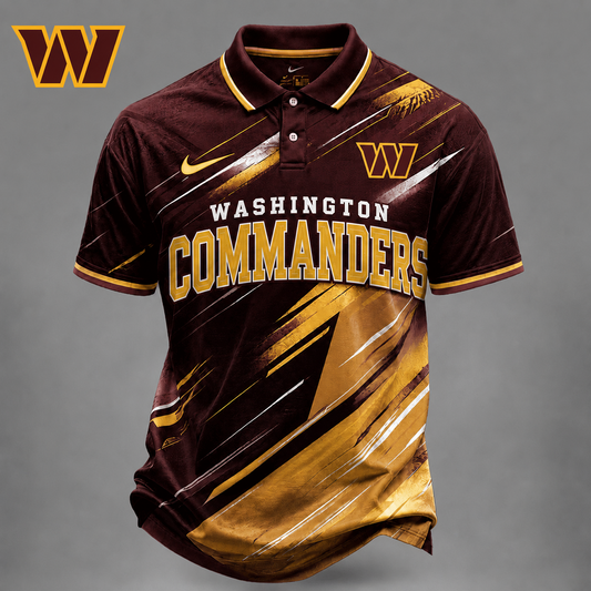 WAS x NFL Premium Bold Stripe Polo Shirt