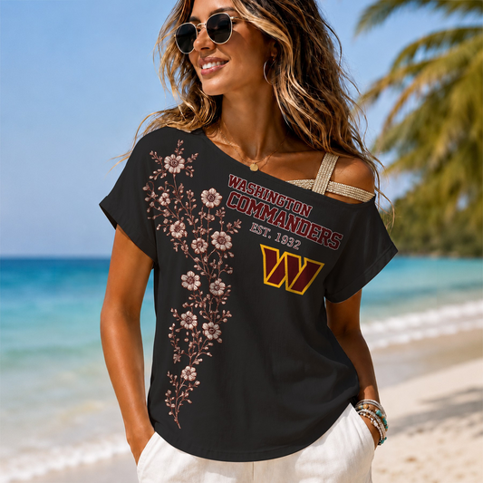 WAS x NFL Slouchy Off-Shoulder T-Shirt